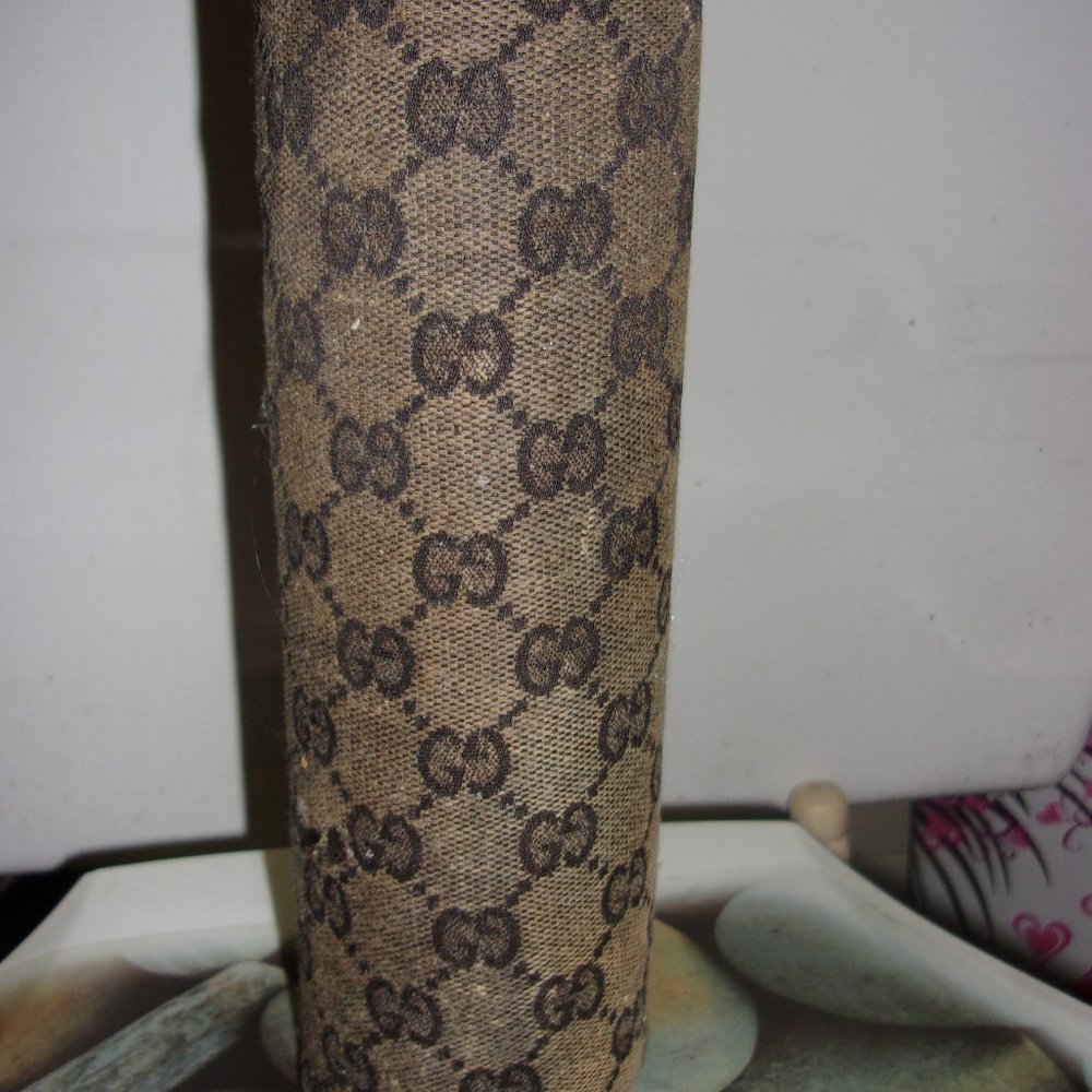Tall Vintage Candle Covered With Authentic Gucci Fabric (From A Purse)